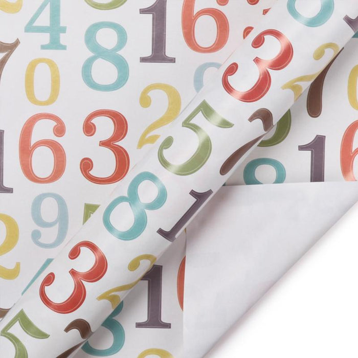 Birthday Boy Celebration - Numbers Wrapping Paper Sheets