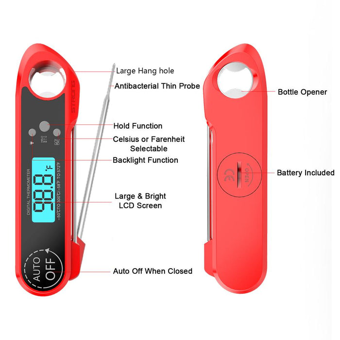Portable Collapsible Digital Kitchen Thermometer