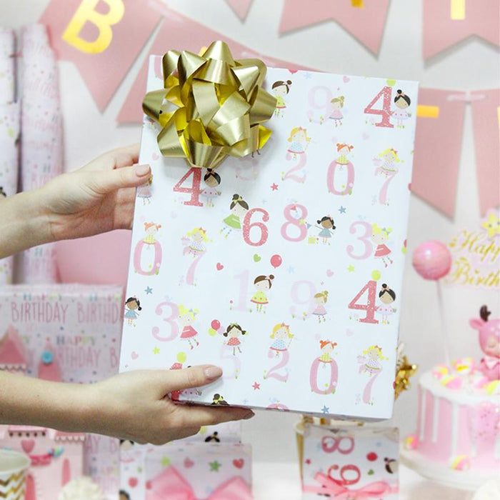 Just For You' Wrapping Paper Sheets for Girly Celebrations - Set of 4 Premium Sheets