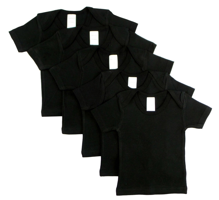 Black Short Sleeve Lap T-Shirt - Pack of 5 for Babies