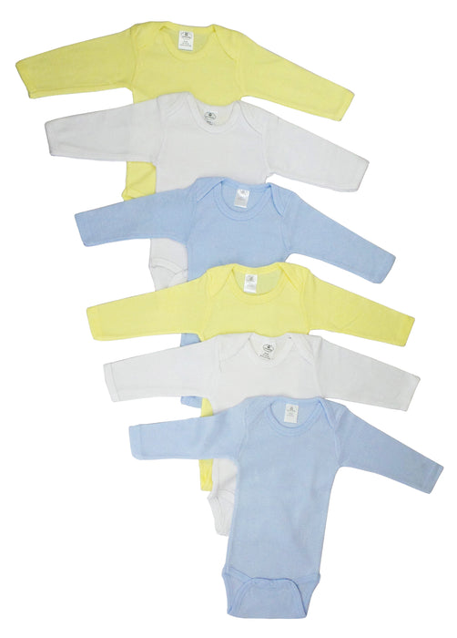 Boys' Pastel Variety Long Sleeve One Piece 6-Pack
