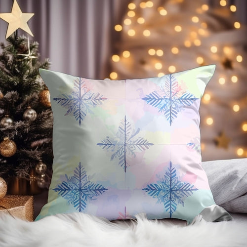 Elegant Snowflake Pattern Throw Pillow | Holiday Decor