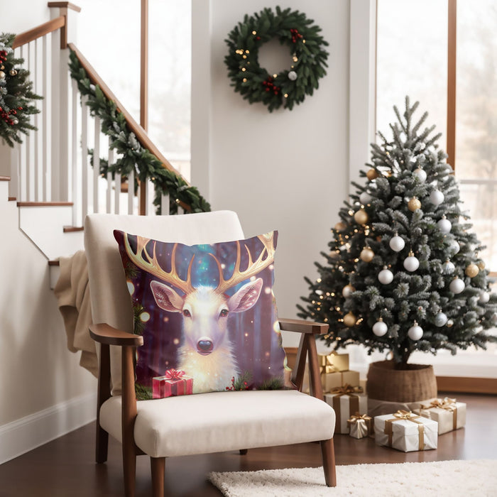 Christmas Deer Pattern Throw Pillow for Holiday Decor