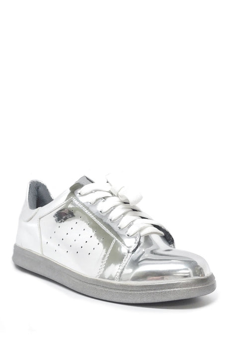 Metallic Mirror Upper Comfort Padded Shoes