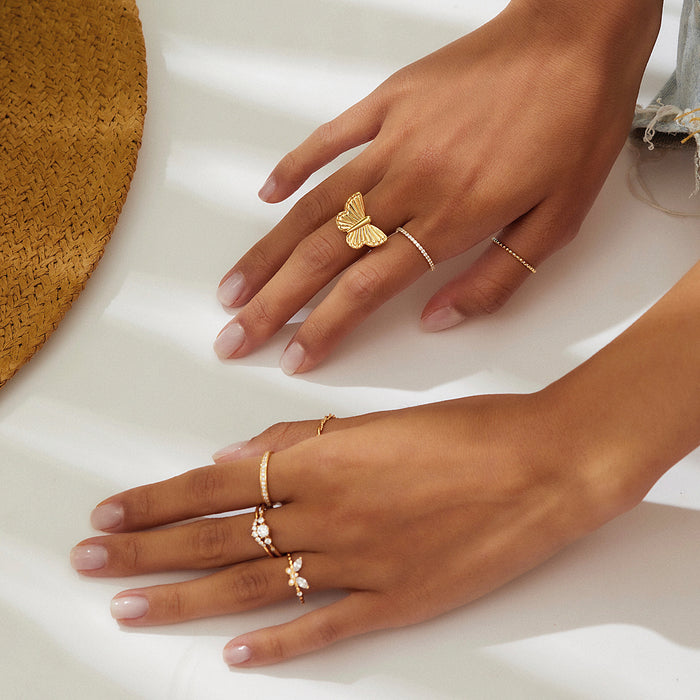 Dainty Butterfly Ring, Butterfly Gold Ring, Women Jewelry