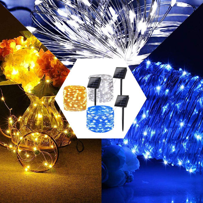 Solar Powered String Lights - 200 LED, 8 Lighting Modes, Waterproof, Indoor/Outdoor Decorative Fairy Lights