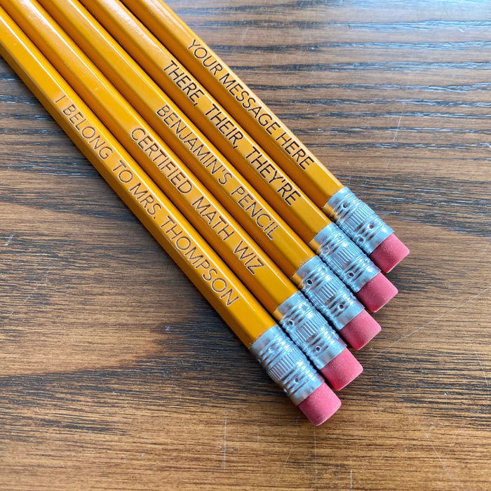 Custom Engraved #2 Pencils - Personalize Your Message