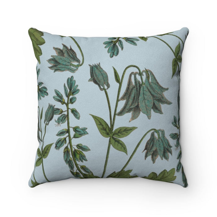 Bluebell Blossoms Double Sided Print Faux Suede Cushion