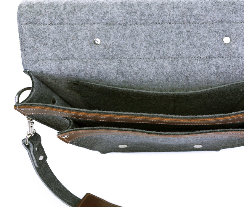 Felt & Leather Messenger Bag