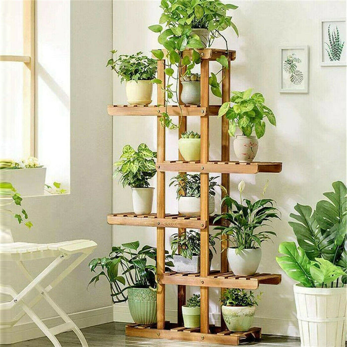 Indoor 6 Tier Wooden Plant Stand
