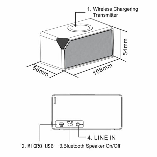 FabricCraft - Bluetooth 5.0 Speaker with 5W Wireless Charging Pad - Elegant Side Table Accessory