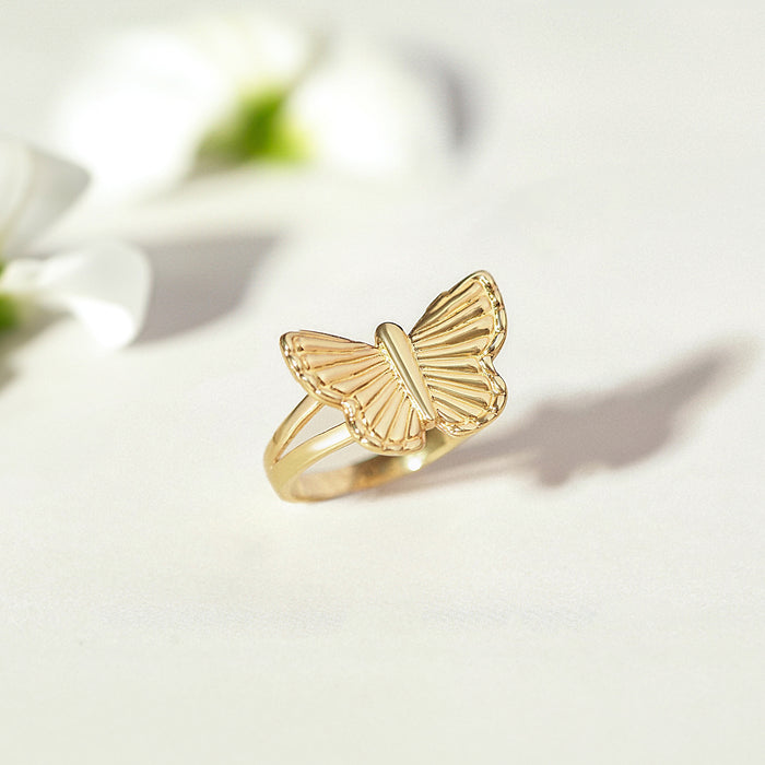 Dainty Butterfly Ring, Butterfly Gold Ring, Women Jewelry
