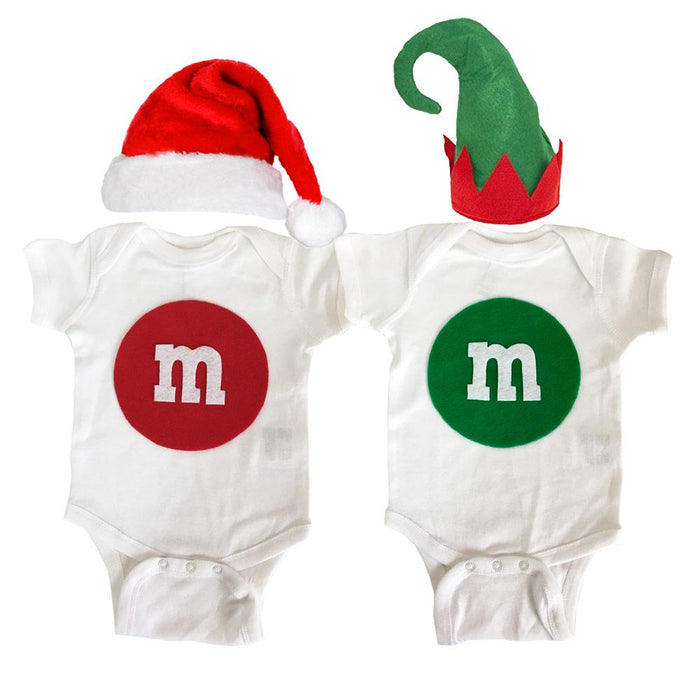 M&M's Baby Bodysuit Combo | Red & Green