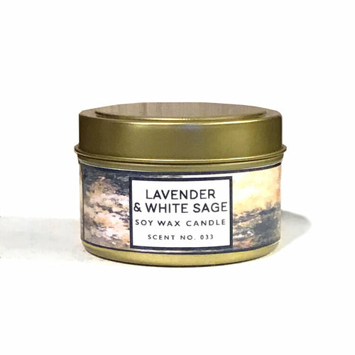 Lavender + White Sage Aromatherapy Soy Wax Candle