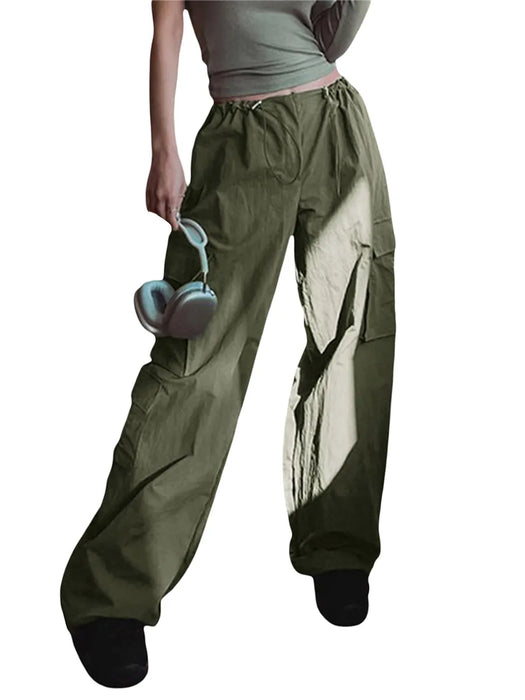 Women's High-Waisted Adjustable Cargo Pants