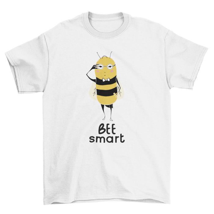 Funky Yellow Wings Real Tee Looking Quote "Bee Smart" Abstract Art