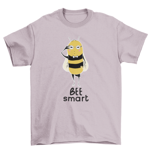 Funky Yellow Wings Real Tee Looking Quote "Bee Smart" Abstract Art