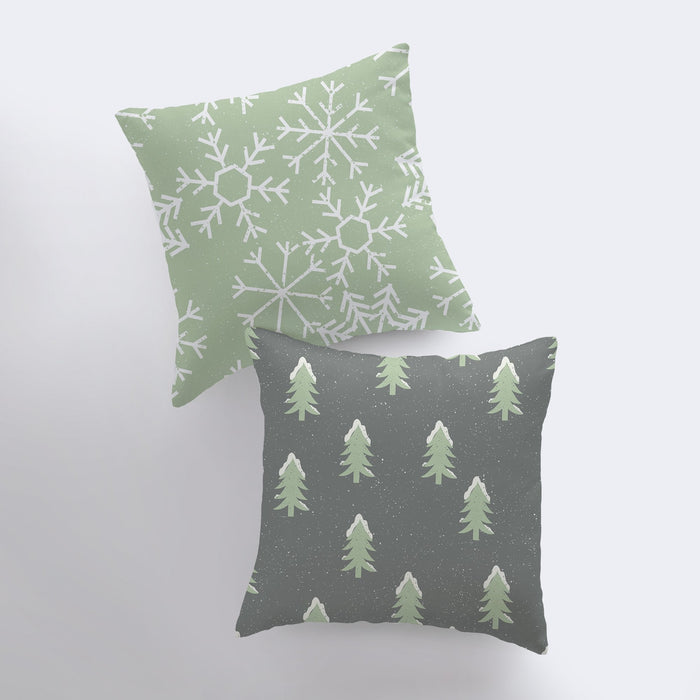 Hand-Made Christmas Trees Throw Pillow Cover