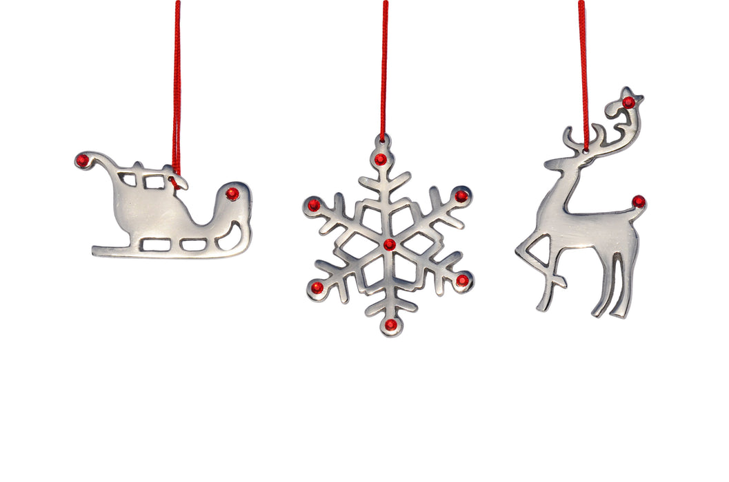 Handcrafted Snowflake Christmas Tree Ornament Set of 4