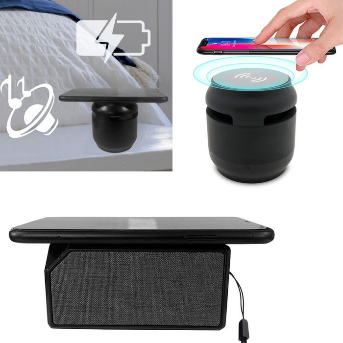 FabricCraft - Bluetooth 5.0 Speaker with 5W Wireless Charging Pad - Elegant Side Table Accessory