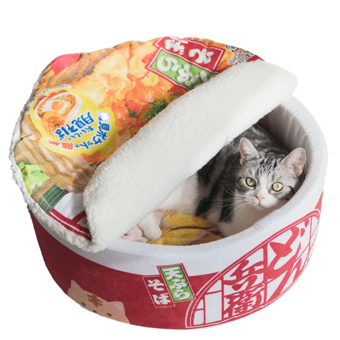 Plush Pet Ramen Cushion Bed - Cozy Comfort for Cats and Dogs