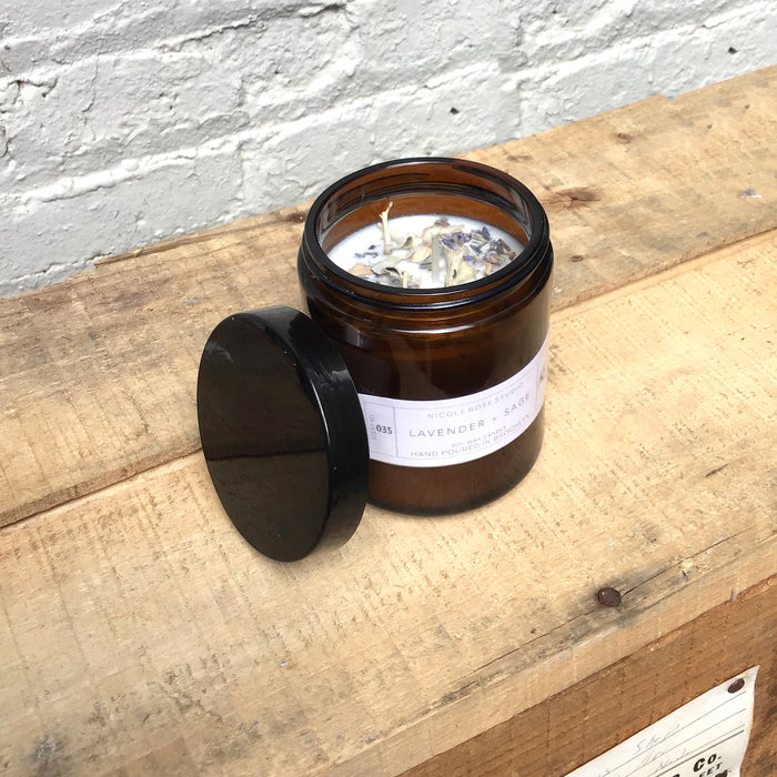 Lavender + White Sage Aromatherapy Soy Wax Candle