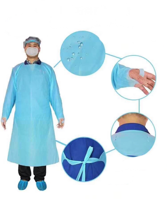 AAMI Level 3 CPE Isolation Gowns - 5 Pack, FDA Certified