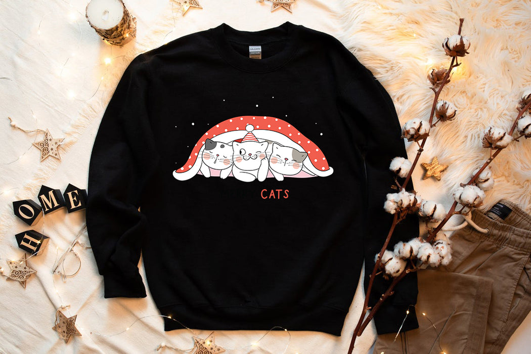 Christmas Sweatshirt - Cute Cats