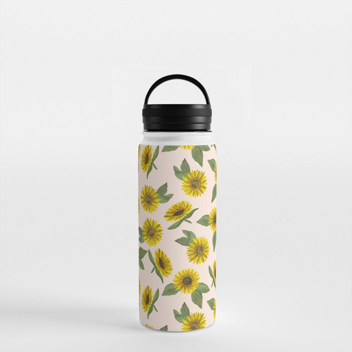 Sunflower Handle Lid Water Bottle - 18 oz