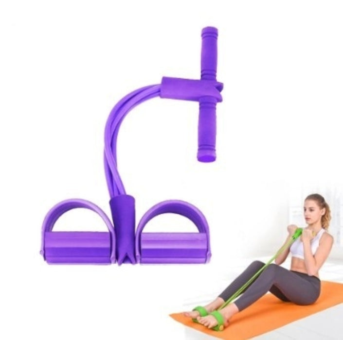 Portable Fitness Resistance Band with 4-Tube Pedal