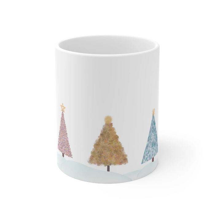 Christmas Tree Holiday Mug | 11 oz White Ceramic Cup