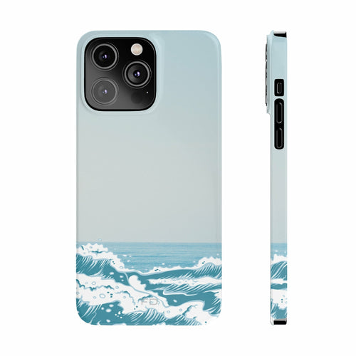 iPhone 14 Super Slim Protective Case - "Making Waves" Design with Glossy Finish