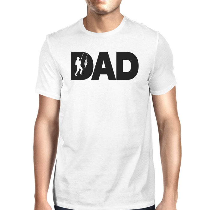 Dad Fish Mens White T-Shirt Funny Gifts For Dad