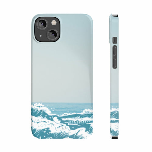 iPhone 14 Super Slim Protective Case - "Making Waves" Design with Glossy Finish