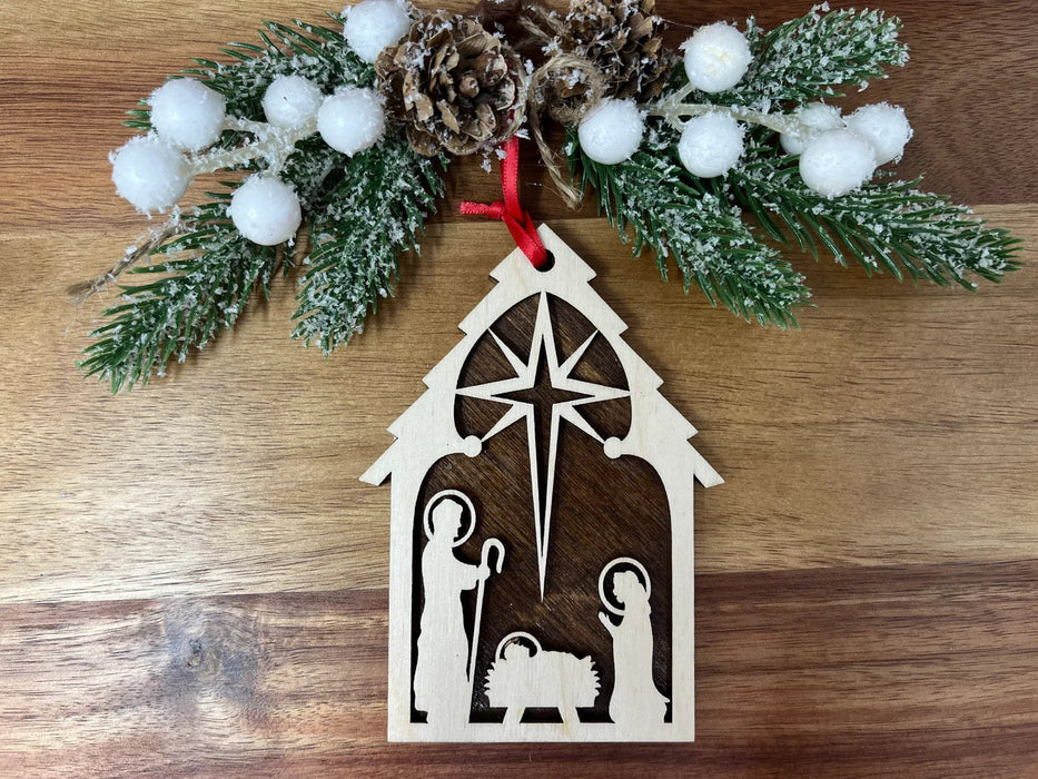 Nativity Ornament | Handcrafted, Premium Baltic Birch Wood