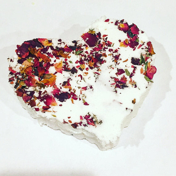 Organic Rose Heart Bath Bombs