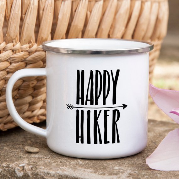 Gift for Hiker Enamel Mug - 10 oz