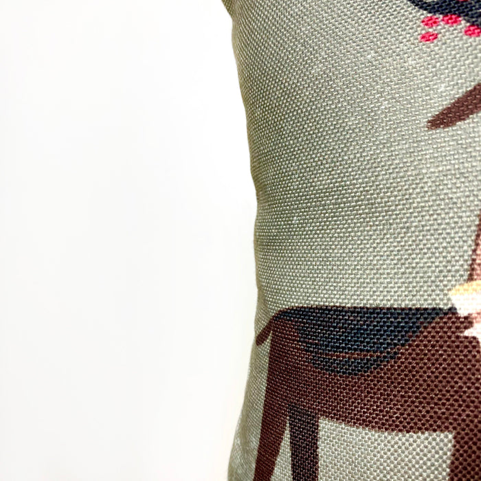 Decked Out Christmas Reindeer Throw Pillow Cover