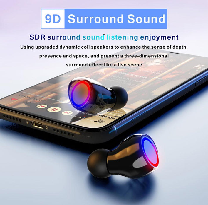 Ninja Dragon M12PRO 3D Surround Sound True Wireless Bluetooth 5.0 Earbuds - High Capacity Charging Case