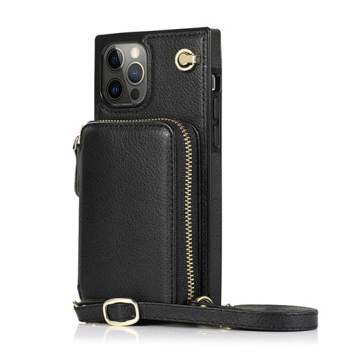 Zipper Wallet Case with Adjustable Crossbody Strap