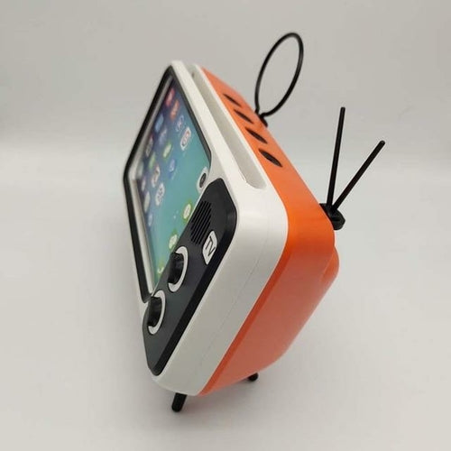 Retro TV Design Bluetooth Speaker with Phone Holder