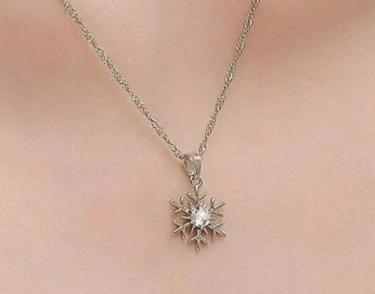 CZ Snowflake Necklace Pendant
