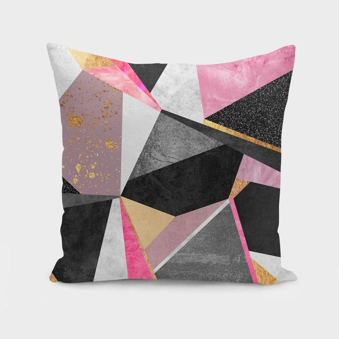 Geometry  Pink 16x16 Throw Pillow Cover